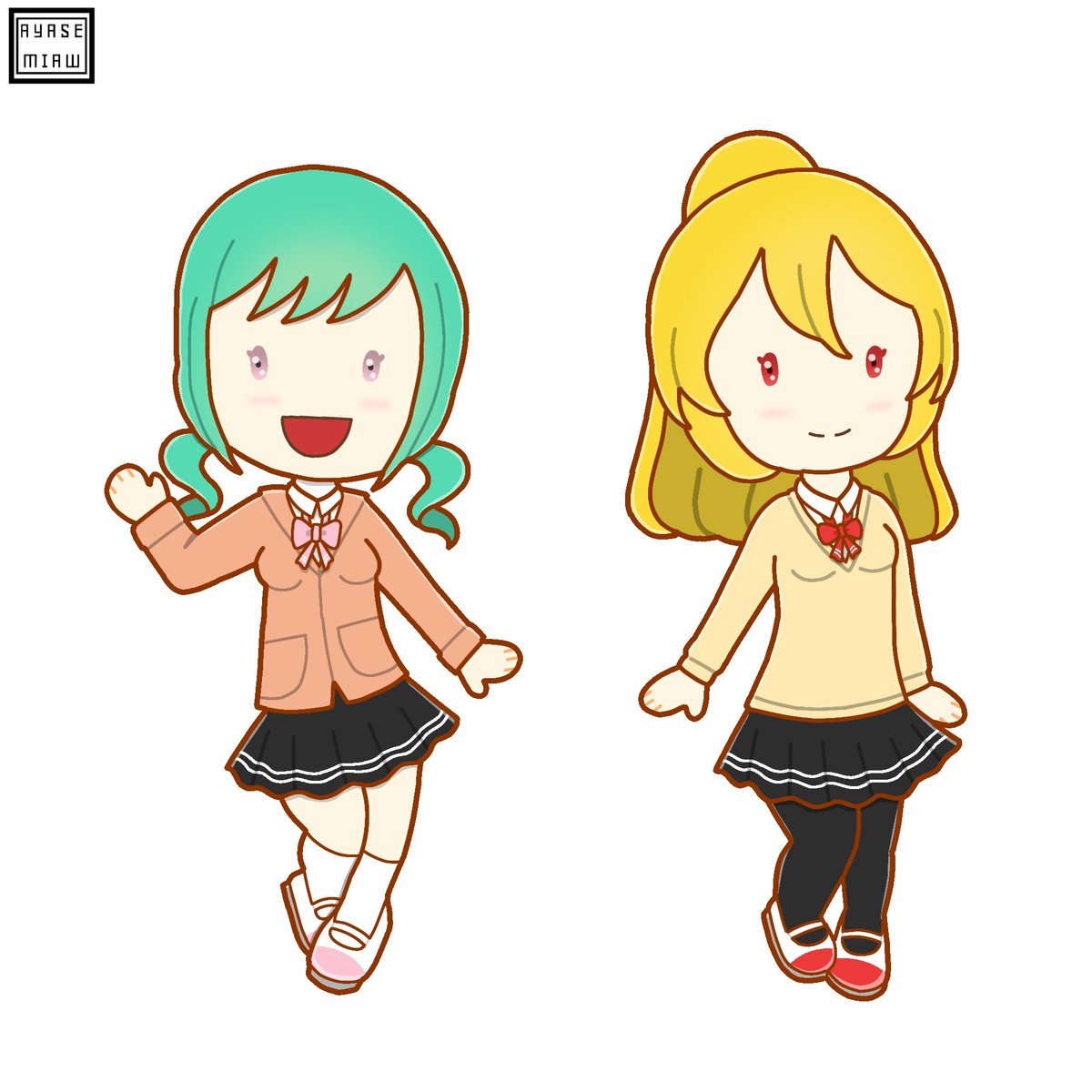 ayasemiaw's tweet photo. Angel! &amp; devil!
School uniform ver. https://t.co/cWijqt2DPR