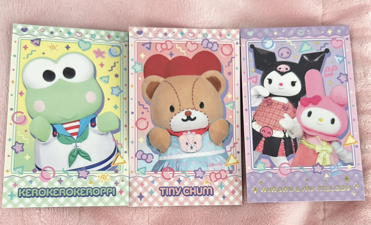 Y10245151's tweet photo. サンリオフェス サンリオキャラクター大賞 
キャラクターカード 交換
キャラポトレ ライブキャラクター

譲) けろっぴ、タイニーチャム、クロミ&amp;マイメロ、KIRIMIちゃん、ジュエルペット、他

求)3枚目画像 ハローキティ、クリリン

箔押しは纏めての交換のみ

横浜手渡し、郵送 https://t.co/YmyspbdY9D