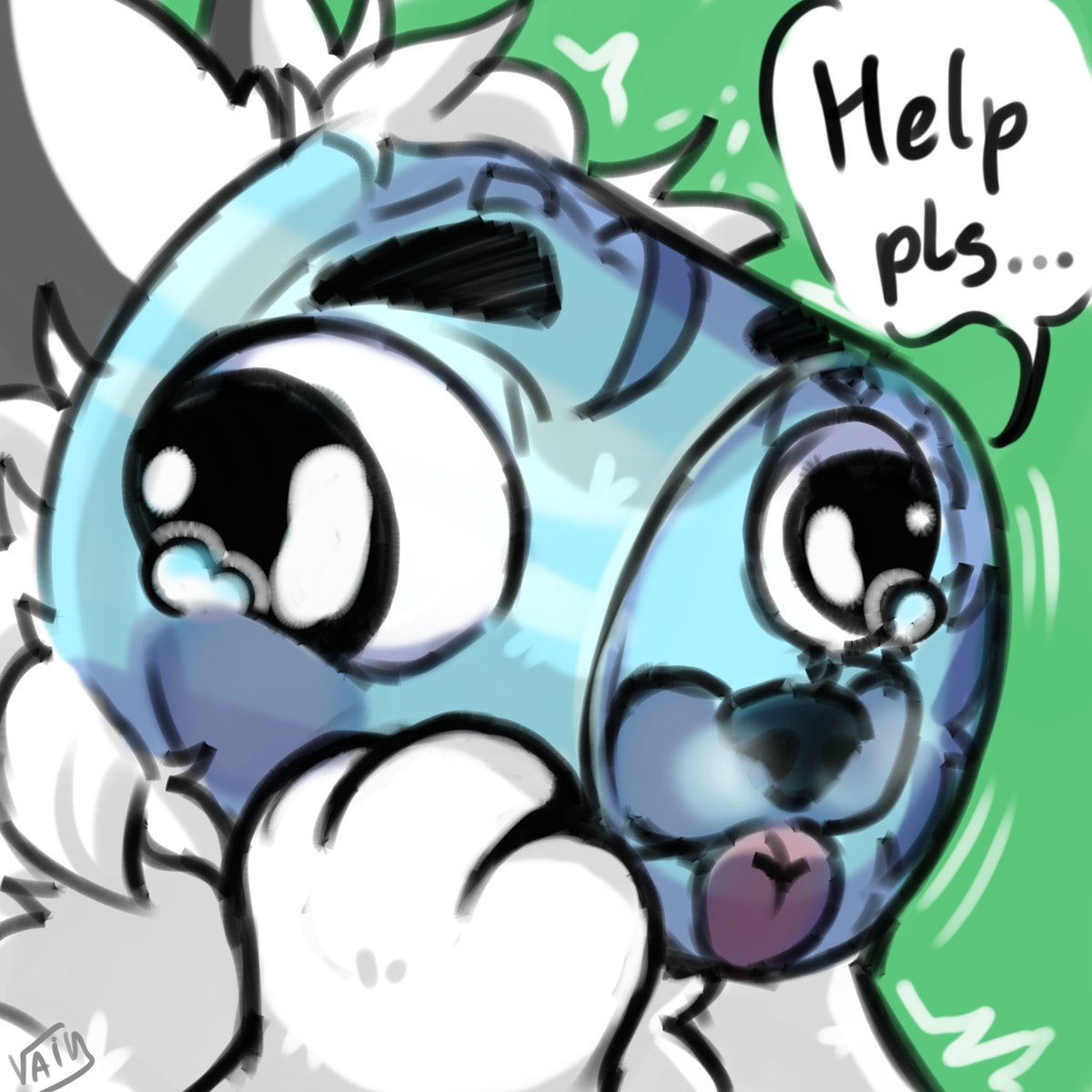 VainArtFox's tweet photo. 😅"Sometimes the transformation into a protogen happens unexpectedly and awkwardly~"

As promised, here's something funny for:
@Pyrothewolf_101 

( You can also share your funny ideas and your own character, and I'll draw them ) https://t.co/yIISe6nsX3