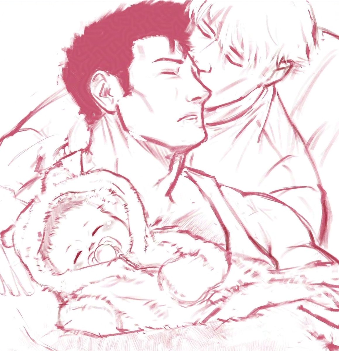 haebvel's tweet photo. 2024 sketches of Kusakabe / Nanami (KusaNana) with a bebe lmao https://t.co/11JbklZOgE