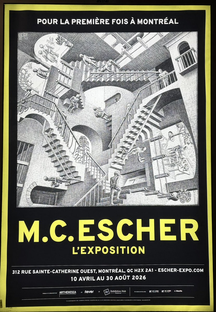 ninataft's tweet photo. Gödel, Escher, Bach.
Now Gradient, Descent.
in Montréal this month.
might actually go see this.
he’d have opinions about the staircases. https://t.co/226s1Tl3JU