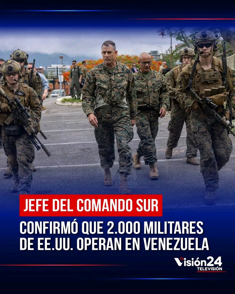 Alejandro0adcm's tweet photo. @HeverCastroB ALERTA | El general Donovan informa la presencia de 2,000 soldados de EE.UU. en Venezuela. Aseguró que permanecerán hasta terminar el trabajo. Su presencia altera por completo el escenario ante posibles manifestaciones, disminuyendo las capacidades de represión. https://t.co/L7gpabBQkR
