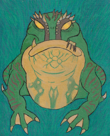 IronMuro1's tweet photo. I was commissioned to do a painting of the great and large frog loa Krag'wa! Praise be to FORG! https://t.co/zczByPxdfi