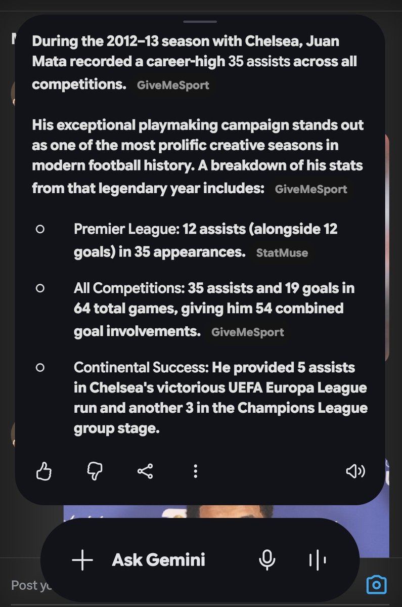 Jozz__Lyte's tweet photo. @barca1899stats @FabrizioRomano @Ayozeszn I don't know why you guys removed 1 assist from mata assist cos I knew he's the one that owns the record https://t.co/pNbFEool7m