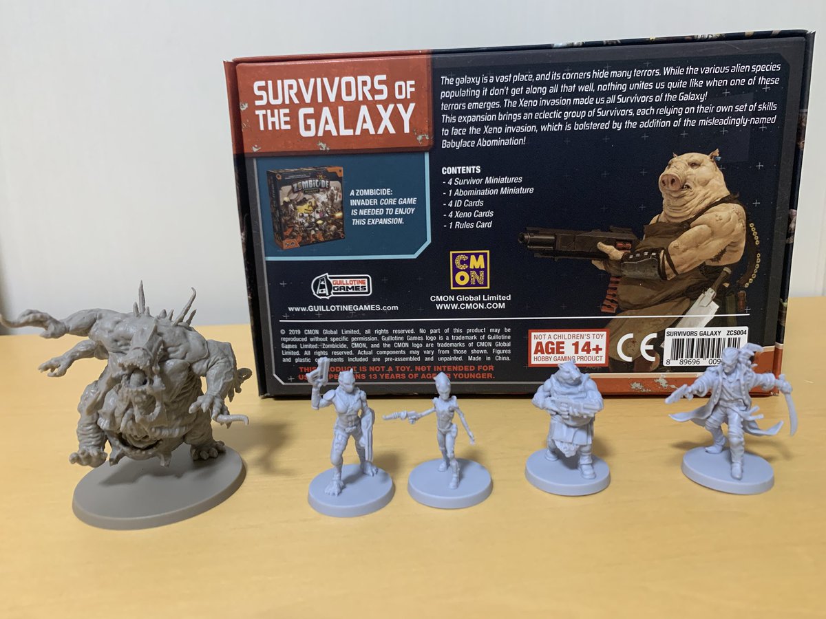 UMASI16's tweet photo. ゾンビサイド インベーダー サバイバー オブ　ザ ギャラクシー
Zombicide Invader: Survivors of the Galaxy

CMON JAPANさんのアウトレットで購入

宇宙人グレイ👽や獣人サバイバーがカッコいい

#ボードゲーム
#ゾンビサイド https://t.co/VoFAupgIPf