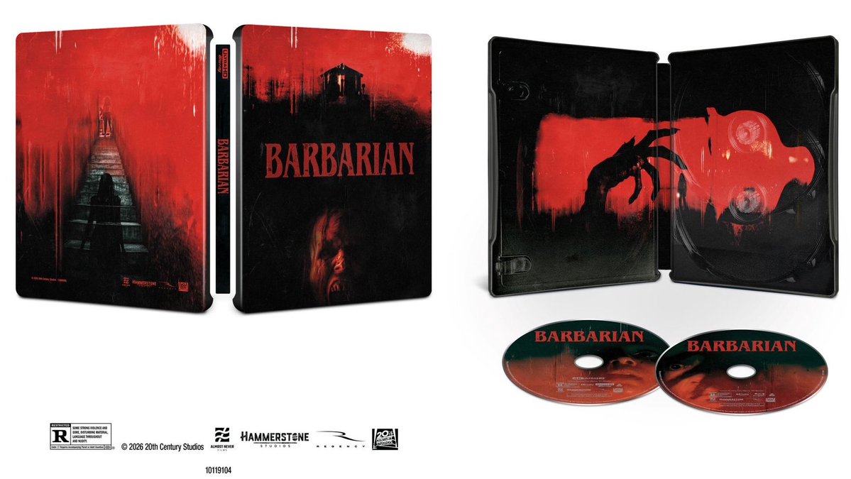 thehdroom's tweet photo. There's a chance Zach Cregger's Barbarian 4K UHD + Blu-ray + Digital Steelbook will go live for pre-order at Amazon very late tonight. Either way, here is the Amazon pre-order link to watch until whenever it does: 
https://t.co/FsSDxuc642 #ad https://t.co/soblQ5bAi8