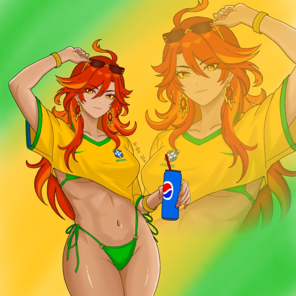 16BitJitu's tweet photo. Mavuika has both The World Cup and GTA 6 Vibes! #genshimimpact #mavuika #art #nsfw https://t.co/EqndpoxqqV