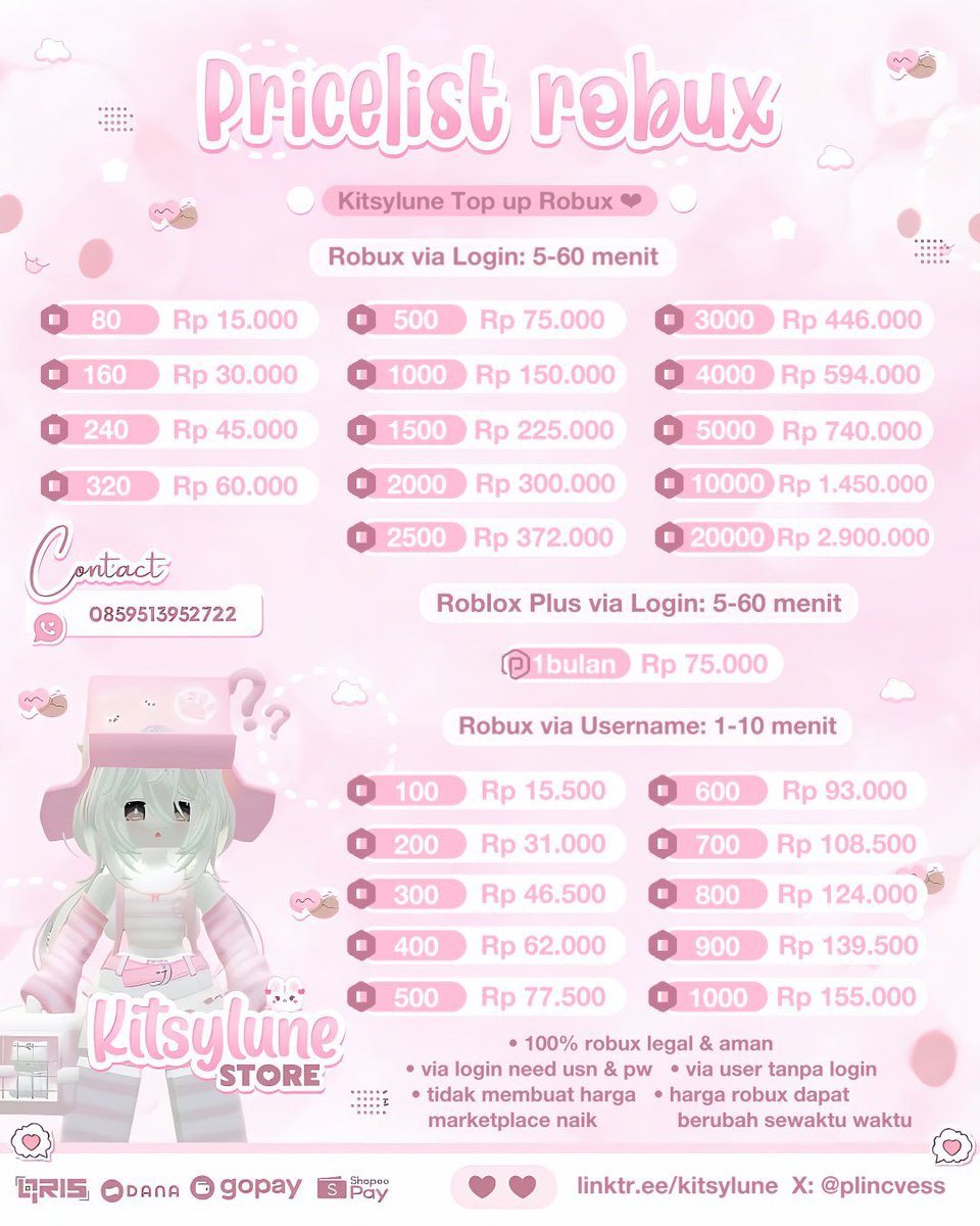 peachblam's tweet photo. open robux via login &amp; via username, fast process &amp; aman yaa! 

#zonauang https://t.co/X2Uqz0Eint