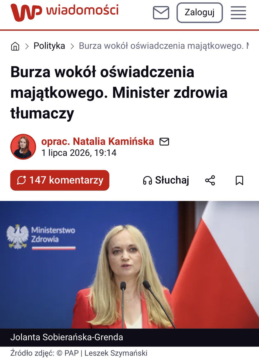 Szafarowicz2001's tweet photo. 7️⃣2️⃣5️⃣ tysięcy złotych - tyle „innych dochodów” (niż z tytułu pracy jako minister zdrowia) uzyskała p. Sobierańska-Grenda w zeszłym roku.

Uwaga, największa część tych środków to odszkodowanie z tytułu zakazu konkurencji wynikającego z zawartego ze spółką Szpitale Pomorskie kontraktu menadżerskiego. 

Innymi słowy, samorząd województwa pomorskiego płaci szefowej resortu zdrowia za tymczasowe niewykonywanie swoich obowiązków w publicznej spółce. Absurd!