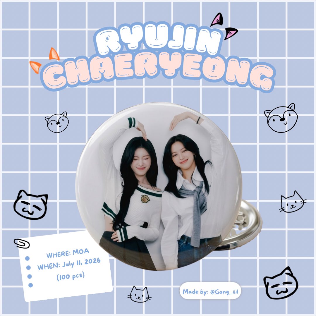 Gong_iiil's tweet photo. 𝓘𝓣𝓩𝓨 𝓣𝓾𝓷𝓷𝓮𝓵 𝓥𝓲𝓼𝓲𝓸𝓷 𝓲𝓷 𝓜𝓪𝓷𝓲𝓵𝓪
~ jagi button pin freebies 

📍MOA
🗓️ July 11, 2026
⏰ TBA

Hi~ see ya there midzys! 🥰

#ITZY_TUNNELVISION_MANILA
#ITZY #ITZYinManila https://t.co/zP6MBQFBgB