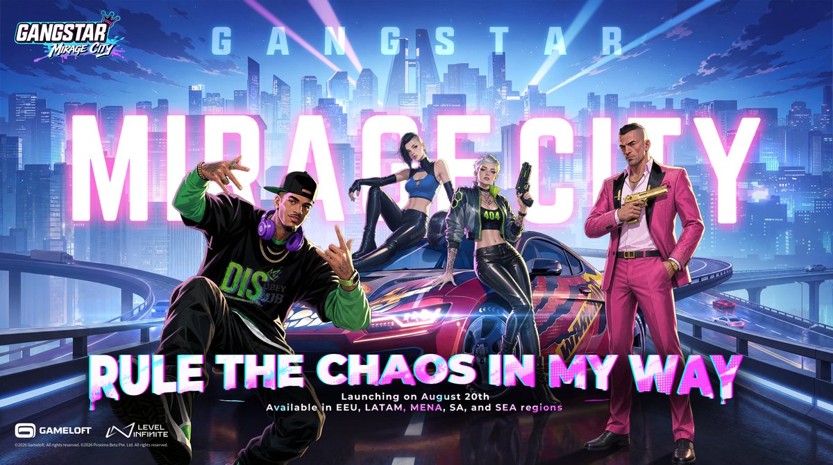 GangstarMC_Game's tweet photo. Pre-registration Is Now Open! 

Pre-registration Link:
https://t.co/jpLF58Wcs4
The streets of Mirage City are calling.

For more event details , please join our Discord server.
https://t.co/CBqFazpCZr

#GangstarMirageCity #GSTM #Gangstar #PreRegistration https://t.co/orST1SSNkw