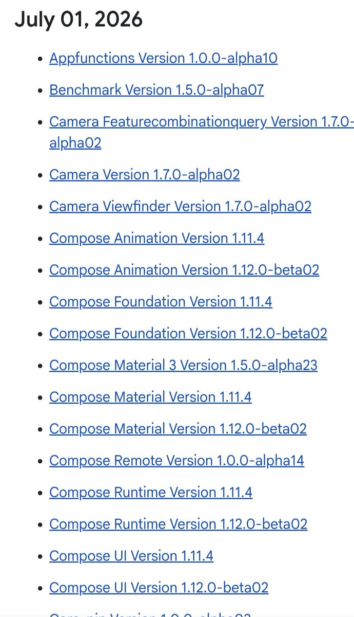 nicolaou_nicos's tweet photo. ๐ AndroidX updates are here!
โ
Compose 1.11.4 (UI, Foundation, Runtime, Animation & Material) ๐งช Compose 1.12.0-beta02 ๐จ Material3 1.5.0-alpha23 ๐ธ Camera 1.7.0-alpha02 โก AppFunctions alpha10
๐ https://t.co/xjzS2YXPwV
#Android #AndroidDev #JetpackCompose #AndroidX #Kotlin https://t.co/GT5sJfv7Nf