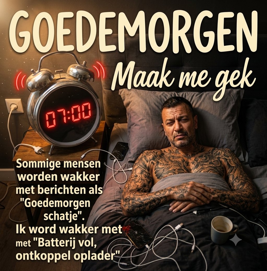 Janus37051478's tweet photo. Goedemorgen allemaal! ☕☀️
Donderdag is hier: nog even door en dan is het bijna weekend! 😂
Uitdaging voor vandaag: wees een beetje stout, een beetje stoer en vooral heel erg blij 😏
👉 Wat is jouw plan om vandaag te laten stralen? Laat het horen! ✨ https://t.co/bm5rYGTZuT