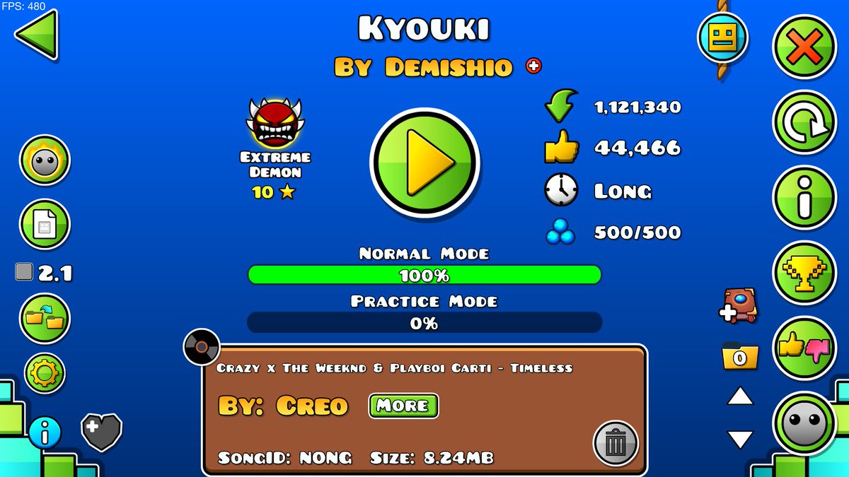 ArcGMD's tweet photo. Kyouki 100% jump from bloodbath 2+ years 511k attempts thank you everyone <3 https://t.co/jzH4dUC9rr