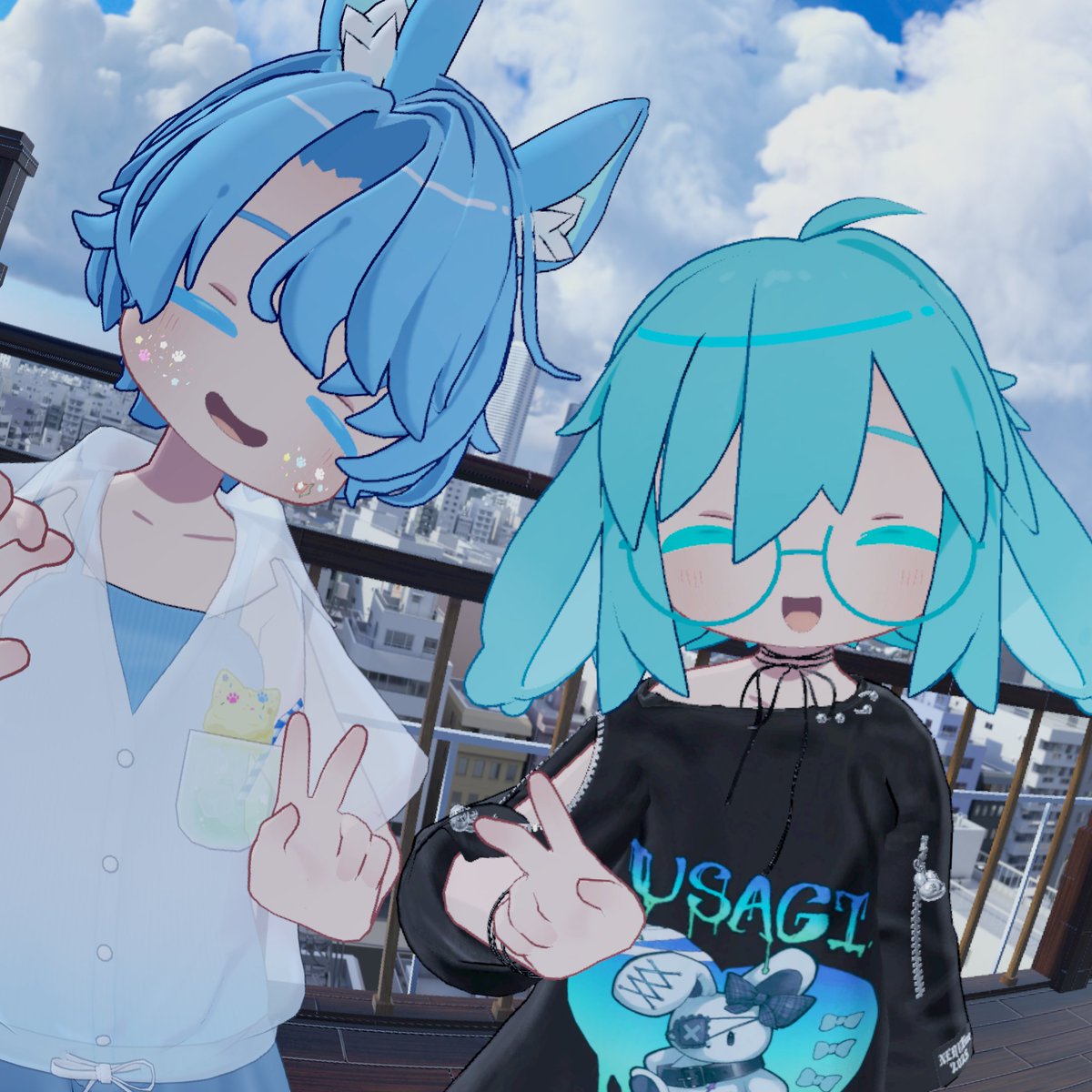 Tey_VRC's tweet photo. おはようございます（昼）
昨日の写真達
↖️ときあさんとかなでさん！皆ちっちゃくなってゆったりしてました
↗️久しぶりに会ったのにさんとの写真
↙️まぐしさん宅に入ってすぐ役満を出した卓の記念撮影　この後一回参加してから寝ました https://t.co/FtN0MHF9yZ