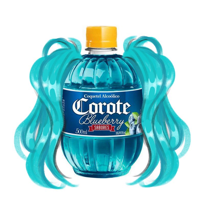 gittanart's tweet photo. URGENTE: hatsune miku escreve Deus com d minúsculo e vira garrafa de corote blueberry no interior do Brasil https://t.co/YTu8adGGwr
