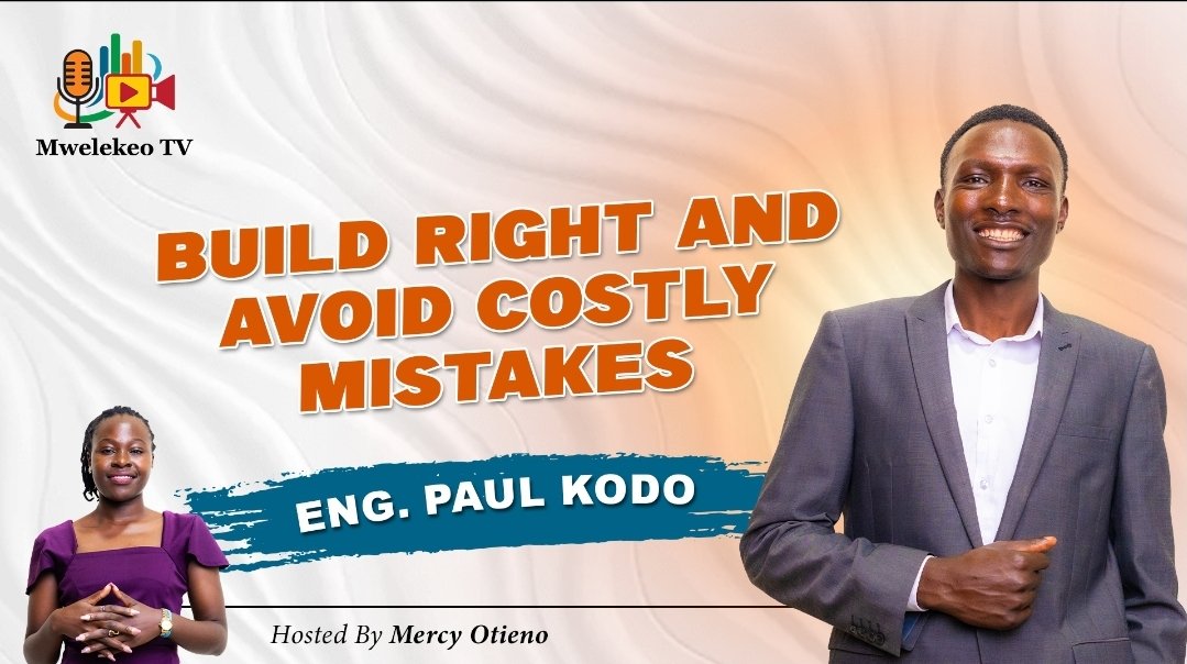 MwelekeoTV's tweet photo. Building a home is a dream for many. But one wrong decision can turn that dream into a financial nightmare.
Eng. Paul Kodo breaks down the mistakes that silently drain construction budgets.
Full interview on Mwelekeo TV YouTube.
#BuildingTips #ConstructionIndustry #KenyaConstruction #PropertyDevelopment #EngineeringKenya #MwelekeoTV