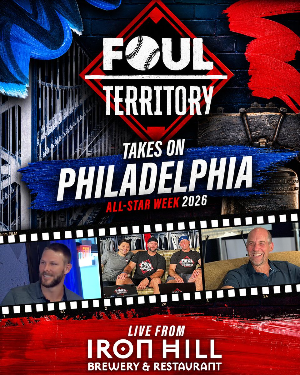 FoulTerritoryTV's tweet photo. Foul Territory is heading to Philadelphia for the All-Star Break. ⭐️

We'll be LIVE from Iron Hill Brewery on Monday, July 13, and Tuesday, July 14! https://t.co/zAi0TwJ5T5