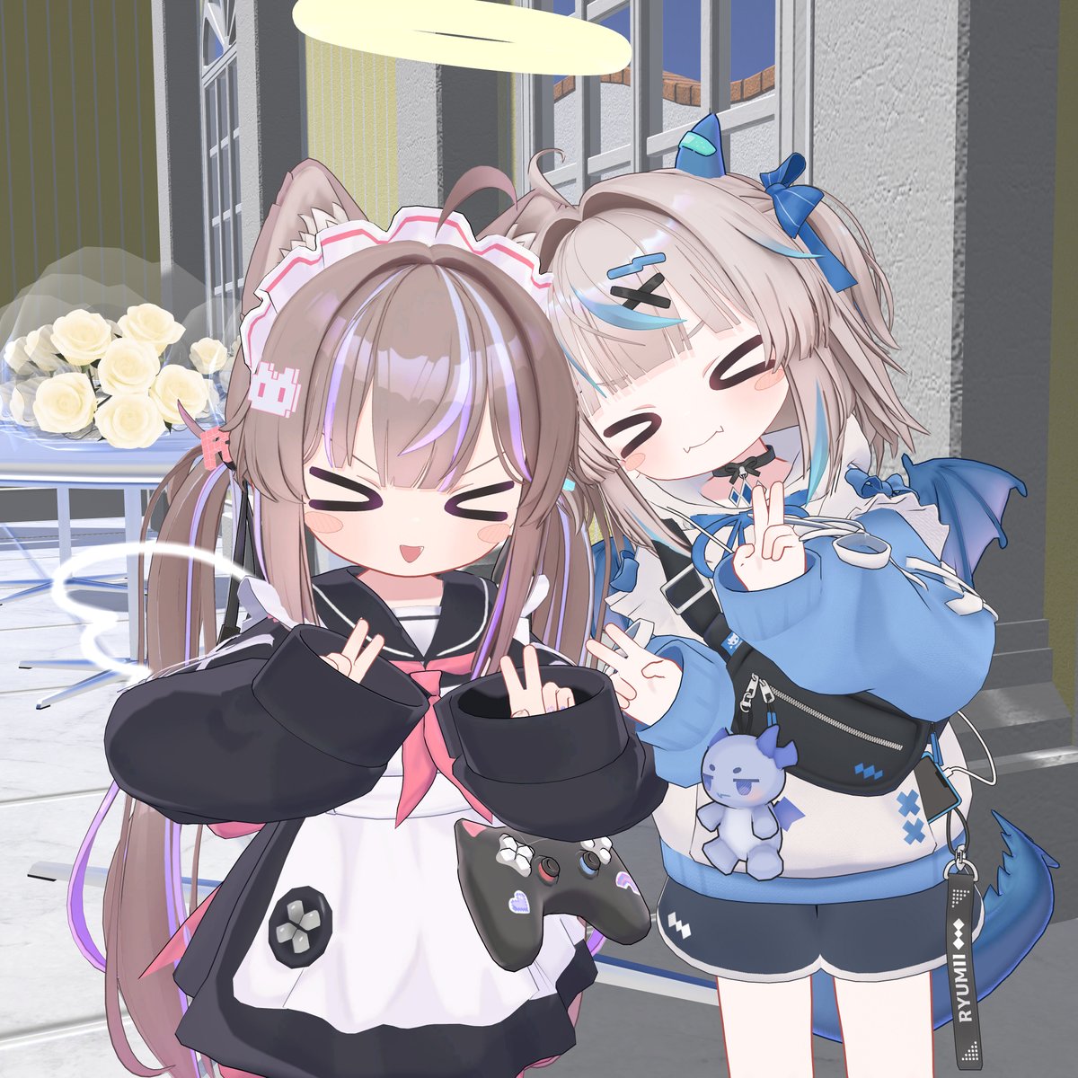 pinorin_vrc's tweet photo. おはねこ天使っ！ねこ天使日和だね！！？

今日は超絶かわいいねむちゃん @nmnsmy と！
ぴのてゃはねむちゃんをすごく応援している…ฅ^-ω-^ฅ

#がんばらないおはツイ #おはぴのてゃ #VRChat https://t.co/hLTWSjCytb
