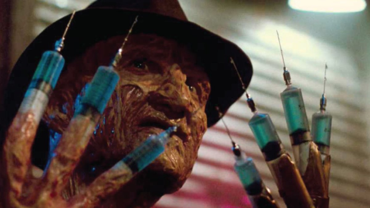 IFCCenter's tweet photo. "Welcome to prime time, b—---h!" 
Patricia Arquette makes her screen debut and Freddy Krueger returns in this fan-favorite threequel. 

In our midnights series Think of the Children, A NIGHTMARE ON ELM STREET 3: DREAM WARRIORS plays at midnight Fri &amp; Sat! https://t.co/T0YGsmukP1 https://t.co/4gn1ZyQp1V