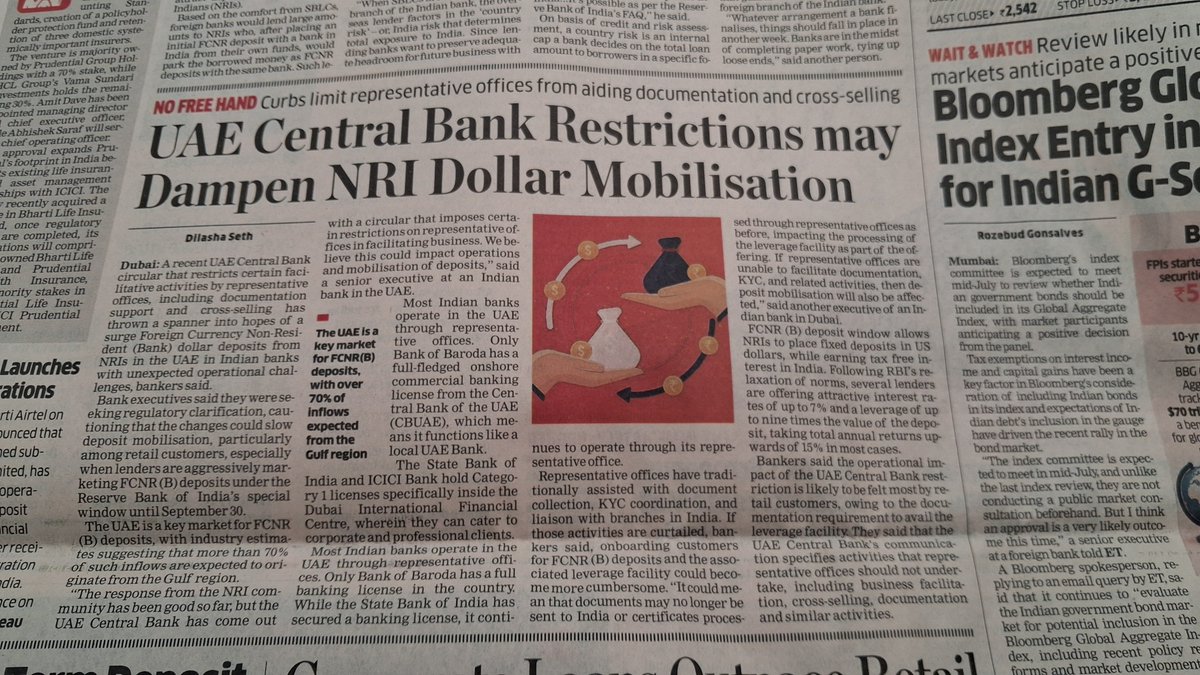ActusDei's tweet photo. UAE Central Bank move makes it harder for Indian banks to sell leveraged FNCR deposits there https://t.co/r43je8C1hb
