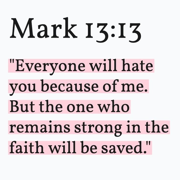 John_Matthew_T's tweet photo. Mark 13:13 https://t.co/XX6a8U5X5V