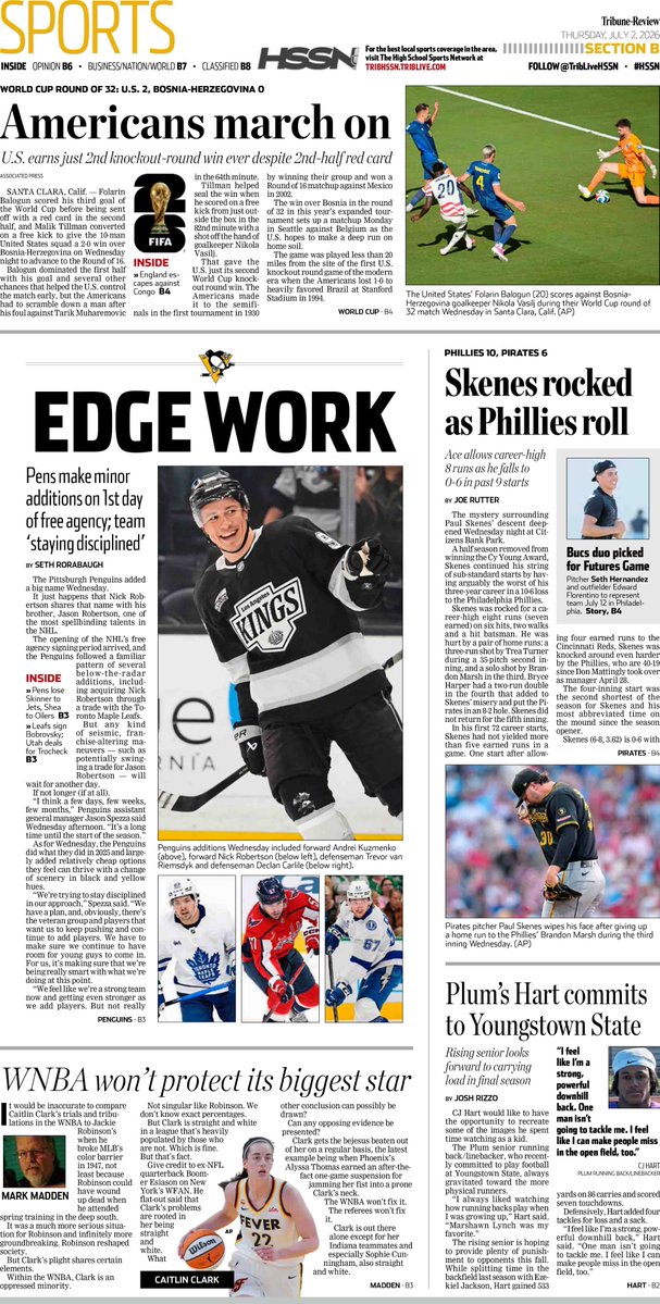 TribSports's tweet photo. Here's an early look at Thursday's #frontpages of @TribSports
Subscribe: https://t.co/9GKbfWRJfi https://t.co/G8c06WJzaH
