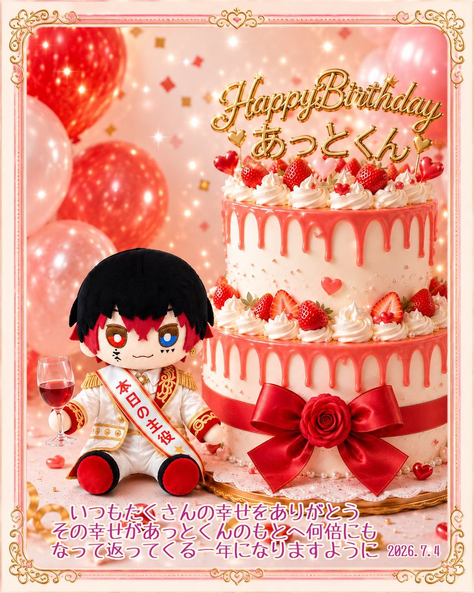 _kingyo_happy's tweet photo. 🎂HappyBirthday あっとくん🎉

今年もこの日をお祝いできることが幸せです
あっとくんにとって素敵な一年になりますように✨

 #あっとくん生誕祭2026 https://t.co/nLXzBRixsg