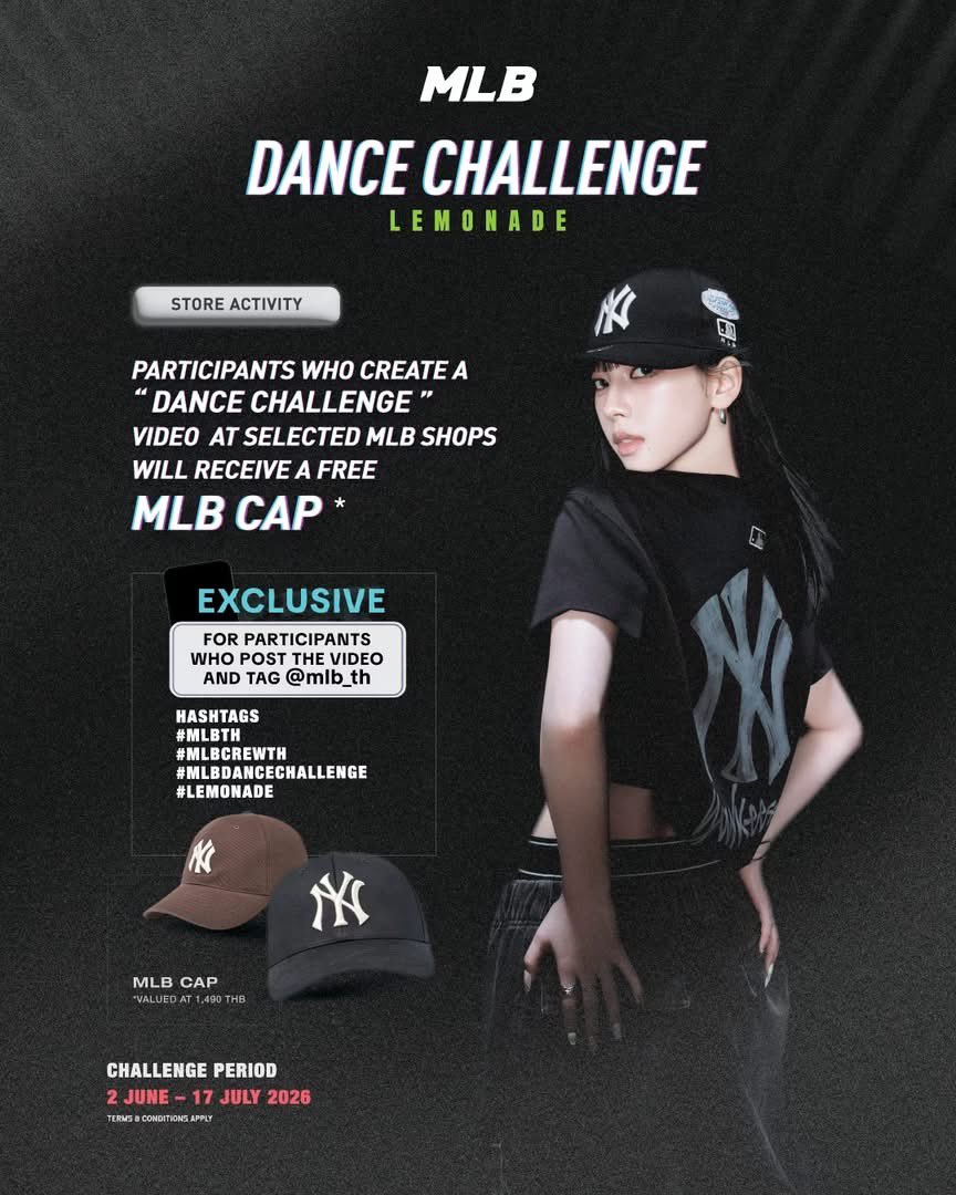 13e11's tweet photo. MLB Thailand จัดกิจกรรมเต้นเพลง LEMONADE 🍋 ในช้อป MLB ที่ร่วม แล้วถ่ายคลิปลง TikTok แจกฟรี หมวก MLB 1,490บาท (ไม่แน่ใจสุ่มแจก หรือ แค่เต้นก็ได้เลย) กติกา https://t.co/Qvg2QeFLli https://t.co/uouPCVYSSO