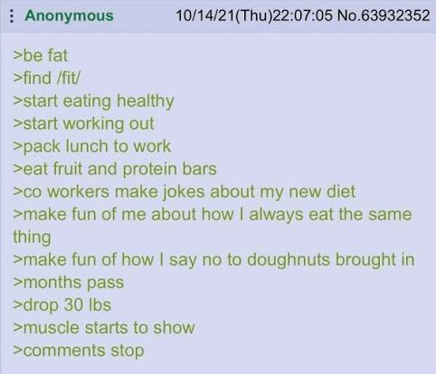 blacknredtext's tweet photo. anon gets healthy https://t.co/lpb43w3dcB