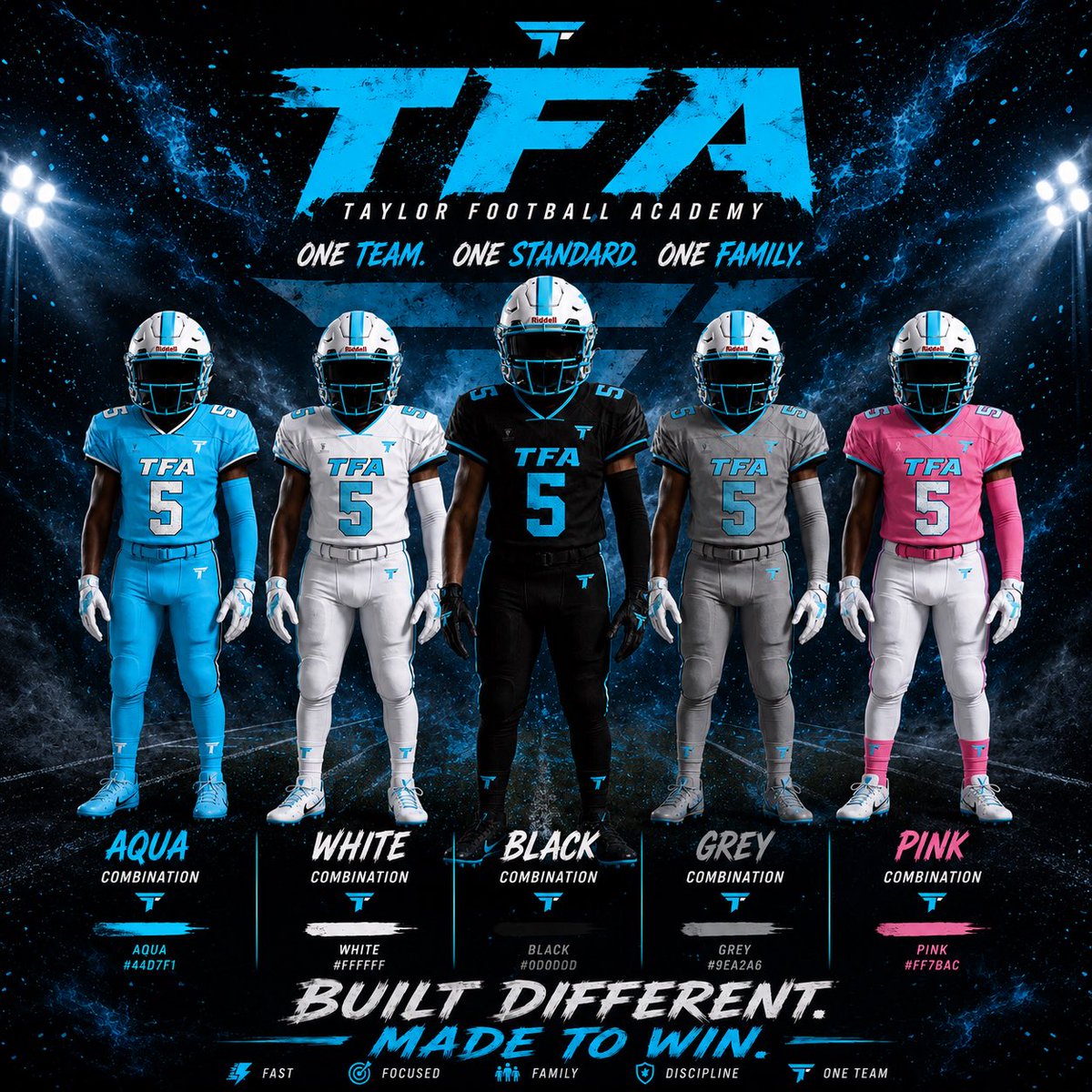 TaylorFBAcademy's tweet photo. TFA Tackle Football will have 20 Uniform Combinations for this coming season!!! Nothing but the best for our athletes. 
TFA TAKEOVER https://t.co/1MhRO3e7M1