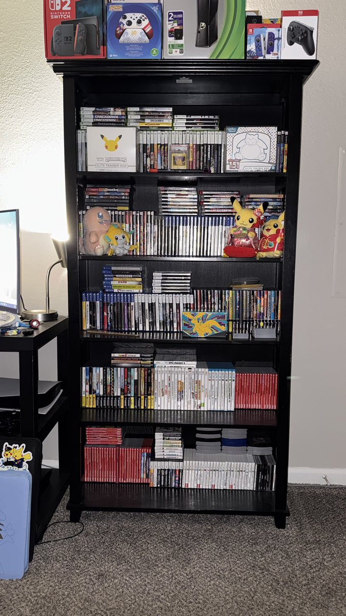 NoahJ615's tweet photo. Just wanted to share my collection. Sure, I get some digital games, but physical will always have a place. I’ve been collecting since GameCube/N64 days. A decent amount of this is from my childhood/teen years. Sony needs to learn this won’t go well. https://t.co/OYqe3In34E