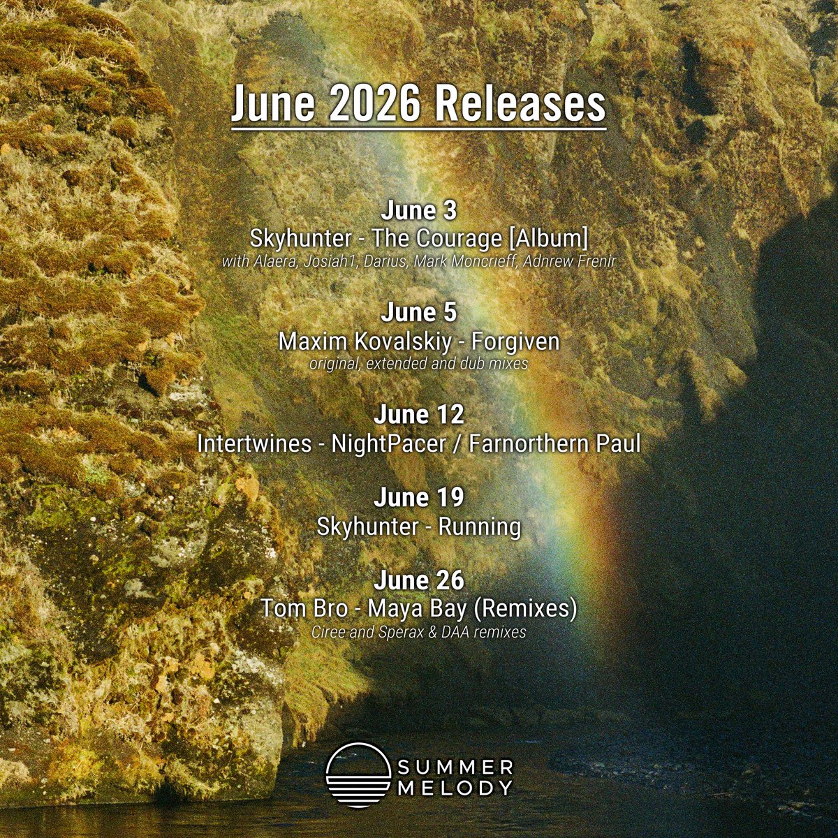 SummerMelodyRec's tweet photo. With the start of the new month, here's last month's releases!
June 2026 Releases Recap
incl. @SkyhunterPL @Alaera_vocalist @Josiah1Music #Darius @MarkMoncrieff @AndrewFrenir #MaximKovalskiy #NightPacer @FarnorthernPaul #TomBro #Ciree #Sperax and #DAA https://t.co/lLd4Ttstm2
