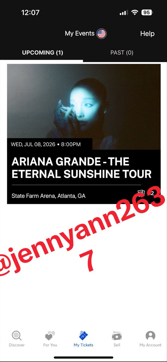 jennyann2637's tweet photo. SELLING!! 

Two Ariana grande Eternal Sunshine Tour Atlanta Tickets (Sec 119) 
They’re for Wednesday July 08 
Anyone interested can DM me or indicate in comments. 

Arianators State Farm Arena #ESTour #EternalSunshinetour #ESTAtlanta #Arianagrande https://t.co/fGBrmcfEDP