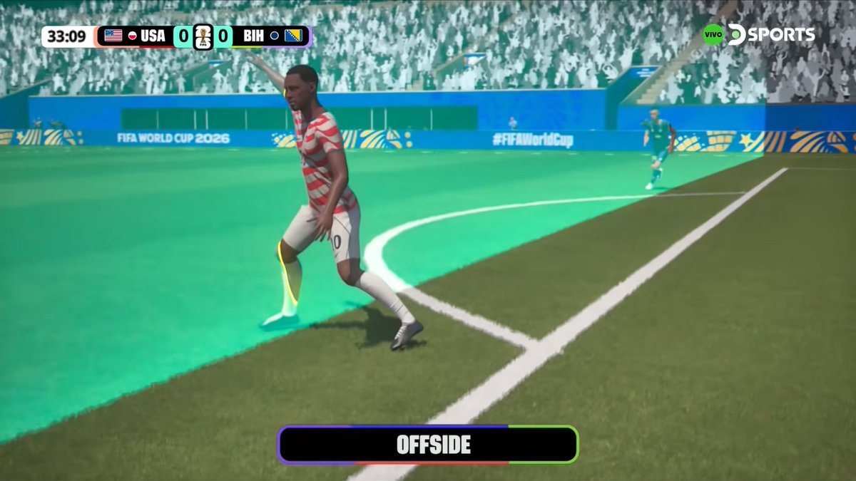 ElVarCentral's tweet photo. 🚩 Solo a modo de ejercicio: si se aprobará la famosa "Ley Wenger", este gol de Balogun de Estados Unidos hubiese sido legal. ¿Por qué? Aunque tiene casi todo su cuerpo en offside, alcanza a tener una parte (su pie) en línea con el defensor. Bajo la premisa de esta ley que ha venido sonando en los últimos años, el gol hubiese sido válido.

¿Les gustaría? 🤔