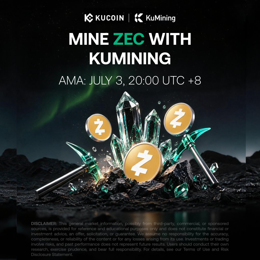 KuMiningCom's tweet photo. 🚀 ZEC Cloud Mining is now LIVE on KuMining!

Join our AMA to learn more about the new product, mining opportunities, and the ongoing launch campaign with exciting rewards. 🎁

📅 July 3 | 20:00 (UTC+8)
👉 https://t.co/miSQhDNv5l https://t.co/aRlw2uLHAV