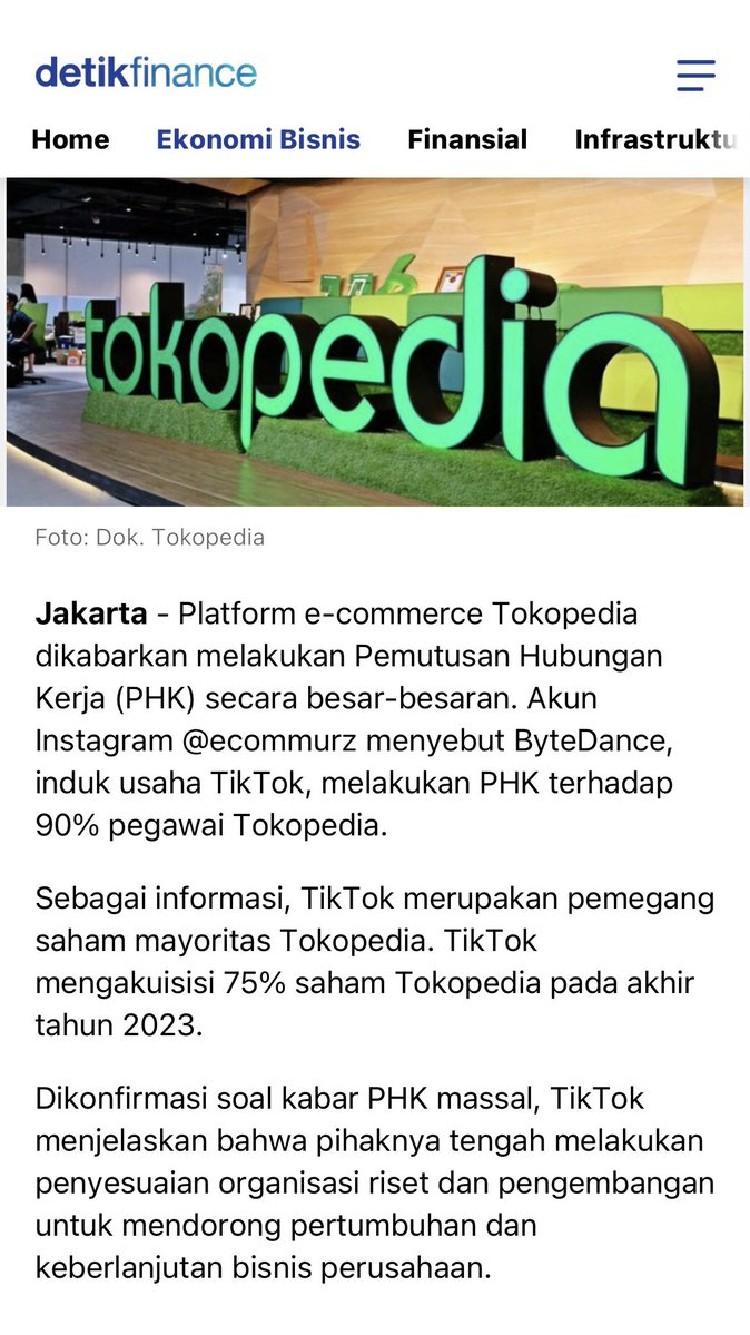 prayoganym's tweet photo. @dam_mp 90% layoff is crazy. 

semoga karyawan terdampak segera mendapat tempat baru utk berlabuh. https://t.co/FkRtVFAr9P