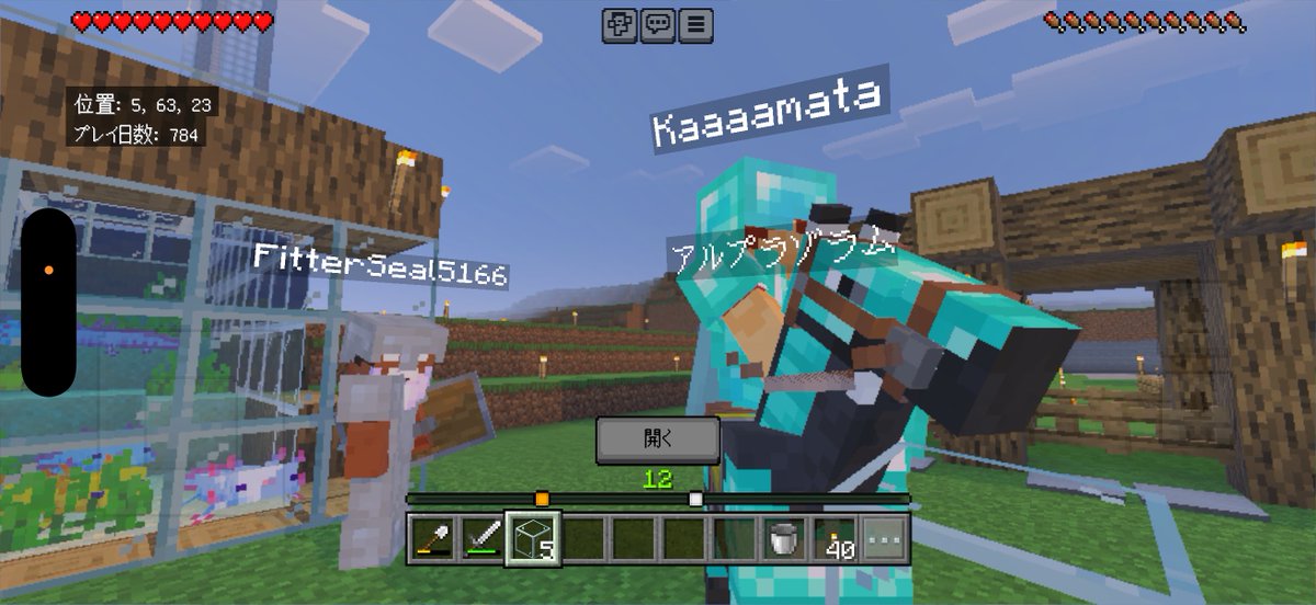 kb_t3's tweet photo. 昨日のマイクラなんだけどウーパールーパー用水槽作って可愛すぎるのと、クソ早馬捕まえてまたさんとわい共用馬にして、名前アルプラゾラムにするか‼️て同時に言ってだいぶおもろかった https://t.co/cV2u68u4hi
