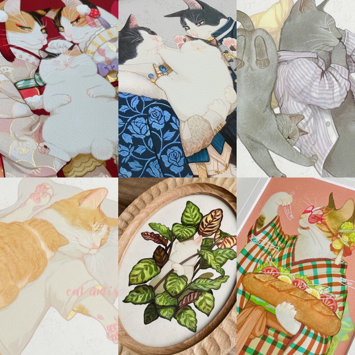 nekoe_onomai's tweet photo. ／
会期延長中🐈✨
＼
この展示だけのグッズや、まだお迎え待ちの原画もございますので、この機会に是非ご覧いただけたらと思います☺️✨
どうぞよろしくお願いいたします🙇‍♀️

『ネコずらり オノマイ作品集』発売記念イラスト展 
★入場無料
■期間：2026年6月19日（金）～7月13日（月）
営業時間：9:00～22:00
■会場：TSUTAYA BOOKSTORE 下北沢　３Fスペース

#オノマイ #ネコずらり #catart #玄光社 #acg