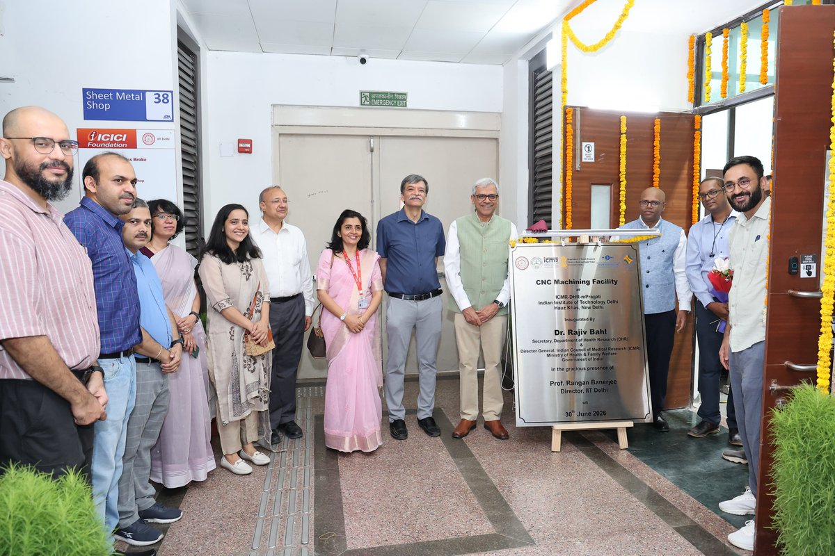 ICMRDELHI's tweet photo. Major milestone for India’s #MedTech ecosystem!

Dr. Rajiv Bahl, DG ICMR inaugurated CNC Precision Machining and Sterilization &amp; Packaging Facilities at ICMR-DHR Centre of Excellence, IIT Delhi  mPragati, with Prof. Rangan Banerjee, Director @iitdelhi, driving #AtmanirbharBharat. https://t.co/HJHzigXzpE