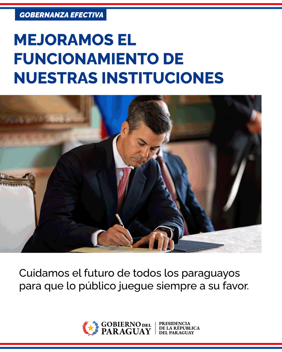 SantiPenap's tweet photo. Estoy convencido de que cuando las instituciones se fortalecen, nuestro Paraguay se hace gigante. Trabajar todos los días por una gestión más eficiente nos permite dar mejores respuestas a la ciudadanía y sentar las bases para un desarrollo sostenible.

Soy paraguayo. Soy gigante. #InformePresidencial2026
