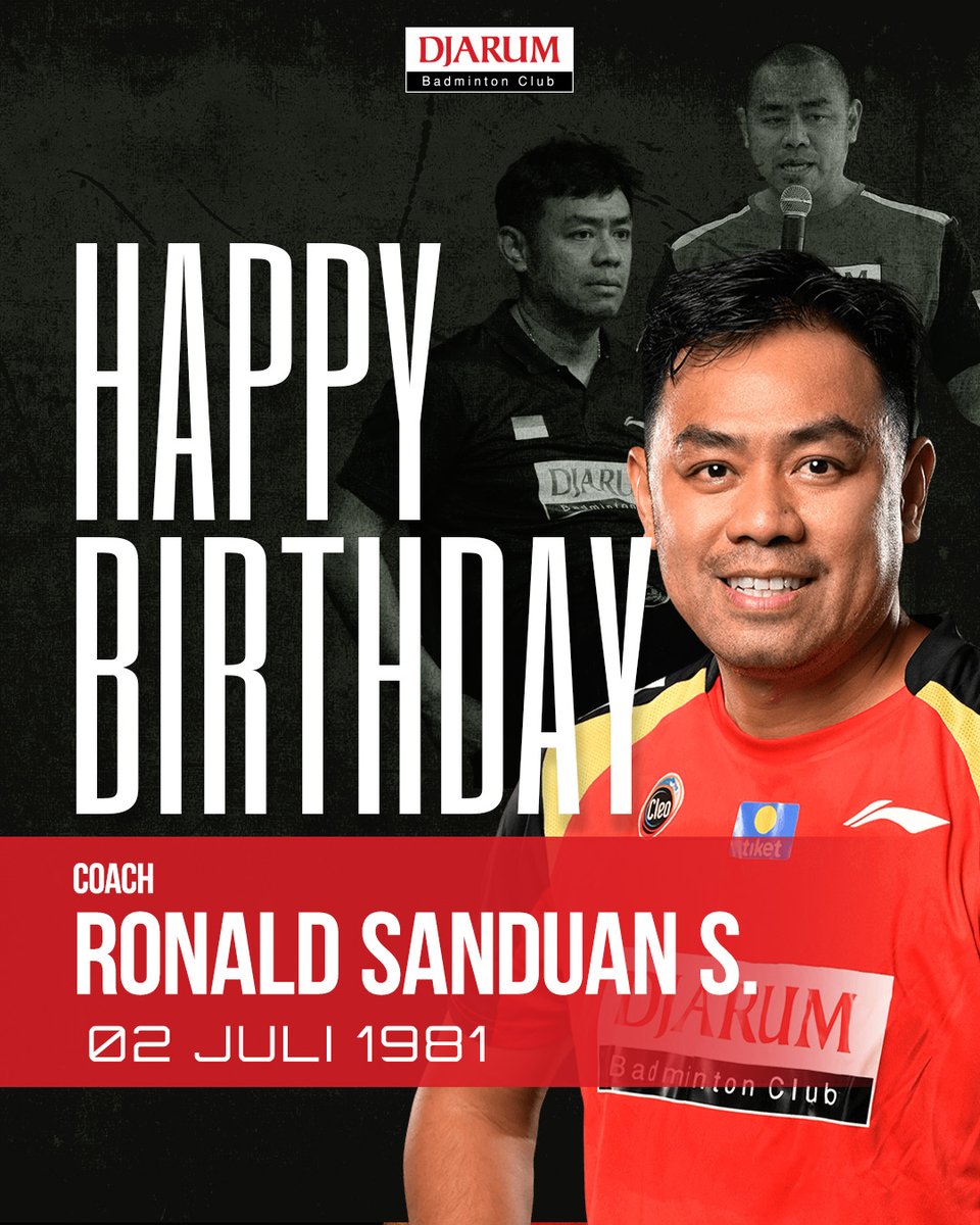 PBDjarum's tweet photo. Happy birthday, Coach Ronald! Sehat selalu dan terus semangat membina para calon penerus juara! 🙏💪🔥​

#PelatihPBDjarum asal Makassar ini melatih di sektor ganda, Sobat!​

#TeruskanSemangatJuara https://t.co/iWcD9aibEz