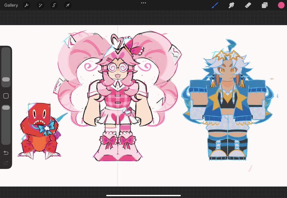 CherishBerryz's tweet photo. Hiyaaaa are there any Roblox blender modelers out there who can model hair/details well and are willing to model the pink character in the middle if a full reference sheet is provided? I can give 7k robux! I want the base no texture needed
#robloxcommission #robloxmodeler https://t.co/1K5tFkMHjq