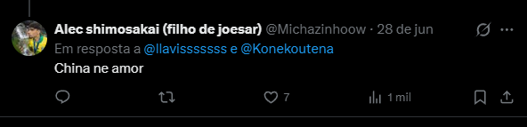 DarthLattes's tweet photo. @Michazinhoow @Supercell_fren Eu visitei seu perfil e vi alguns tweets. Sinceramente, já dei para determinar algumas coisas. Além disso, você disse que odeia japoneses racistas, mas e chineses? Me diga: qual é a sua opinião sobre chineses que tratam brasileiros como escravos? https://t.co/MybSTUI0CP