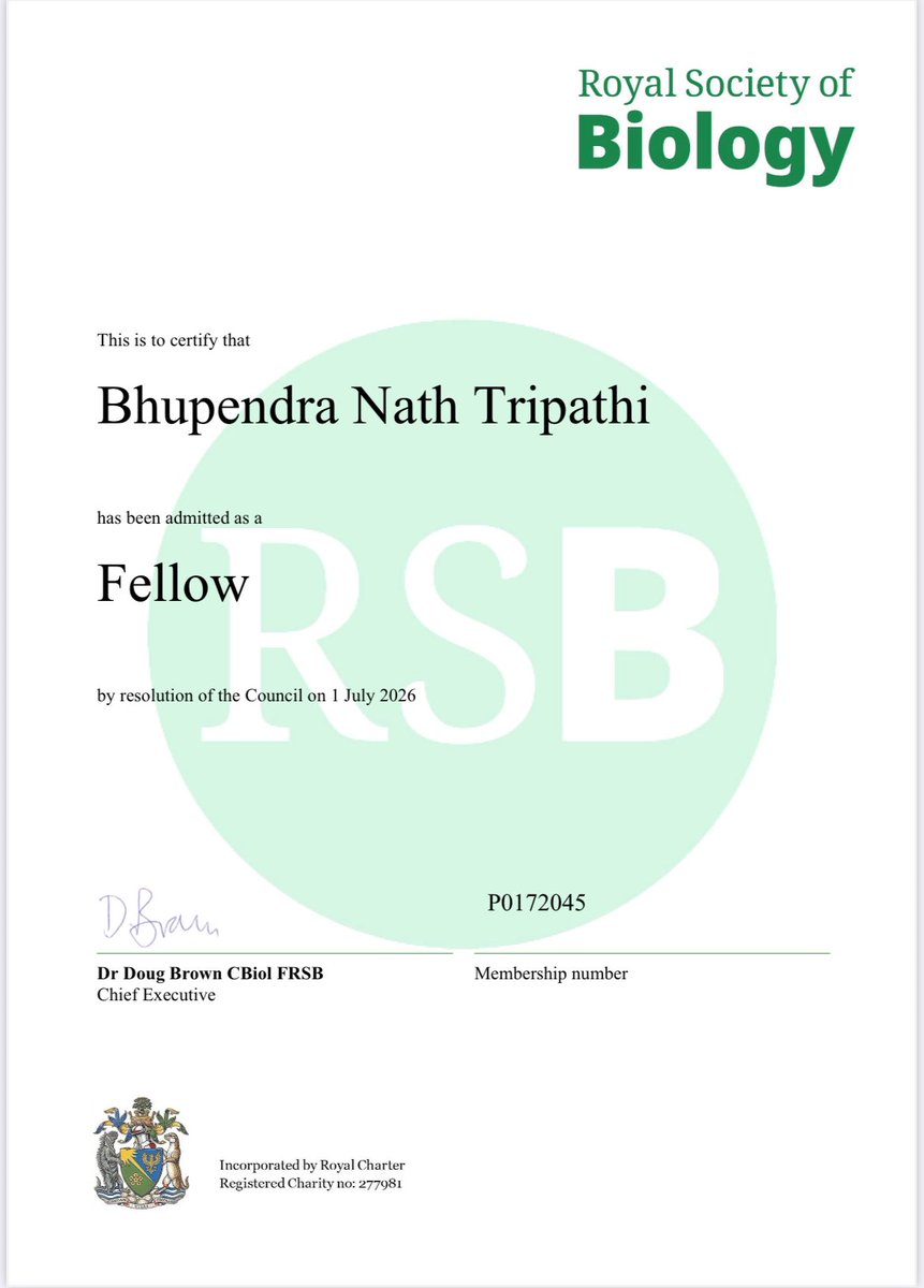 CellSkuast's tweet photo. Heartiest congratulations to Prof. (Dr.) B. N. Tripathi, Hon’ble Vice-Chancellor, SKUAST-Jammu on being elected as a Fellow of the Royal Society of Biology (FRSB), London. This prestigious honour reflects his visionary leadership and outstanding contributions. https://t.co/jBUbIMsma4