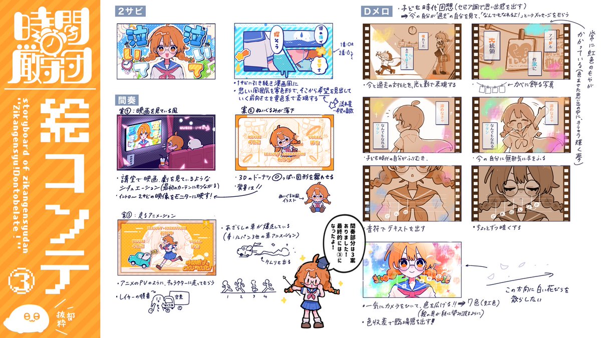 Witigo_Harukaze's tweet photo. ᴛᴇᴀᴍ. #時間厳守団  
『時間厳守！どんびーれいと！』の絵コンテです！
(一部を抜粋して掲載しています)

チームの皆様とたくさんお話をしながら、楽しく制作させていただきました！！🦭⏰✨ https://t.co/g99xaU0Wh1