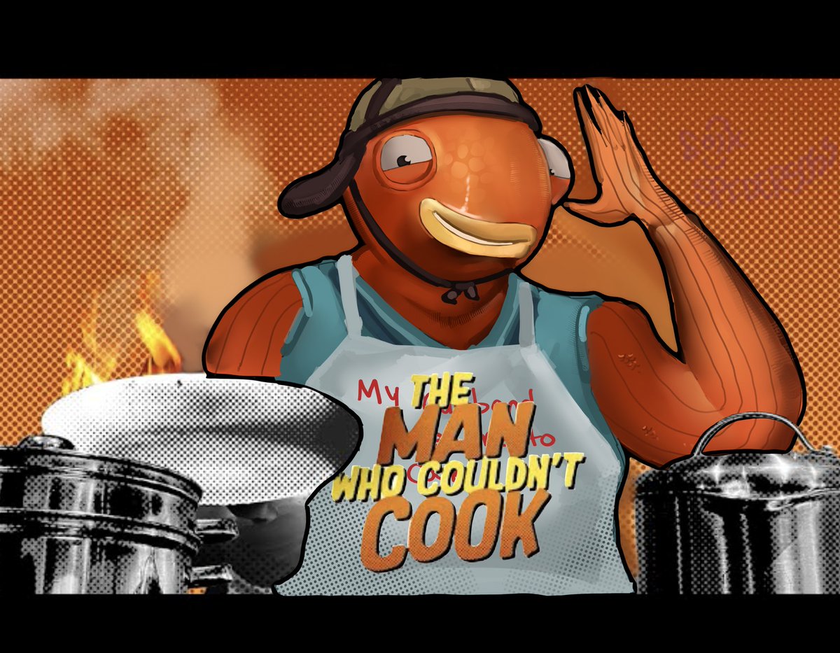 SpiderSOSS's tweet photo. Cooking bullshit with Fishstick #Fortnite #Fortniteart https://t.co/nvnPxAOtqX