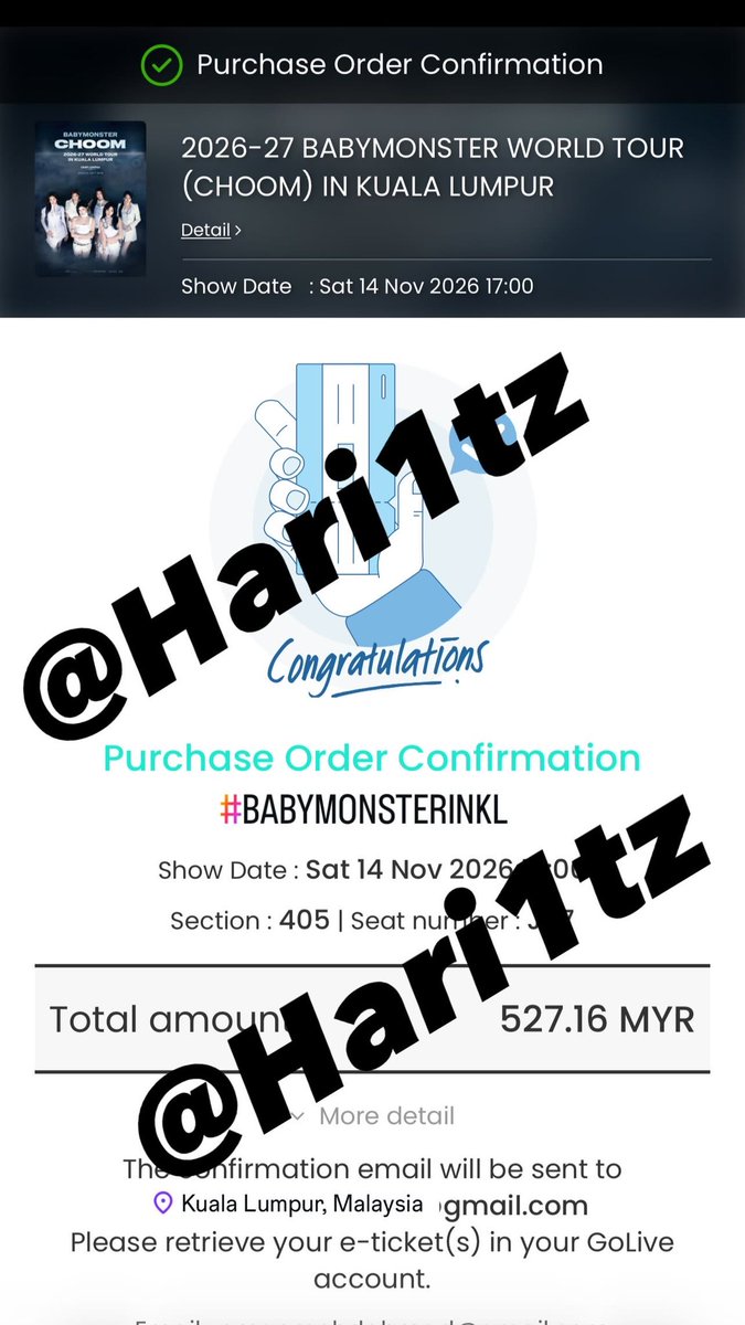 hari1tz's tweet photo. WTS #BabymonsterinKL
1 x Cat 5 section 405
Reason jual sebab dapat upgrade. Saya pon pergi jugak kalau nak masuk sekali dekat venue nanti pon takde masalah https://t.co/2bow86IWjX