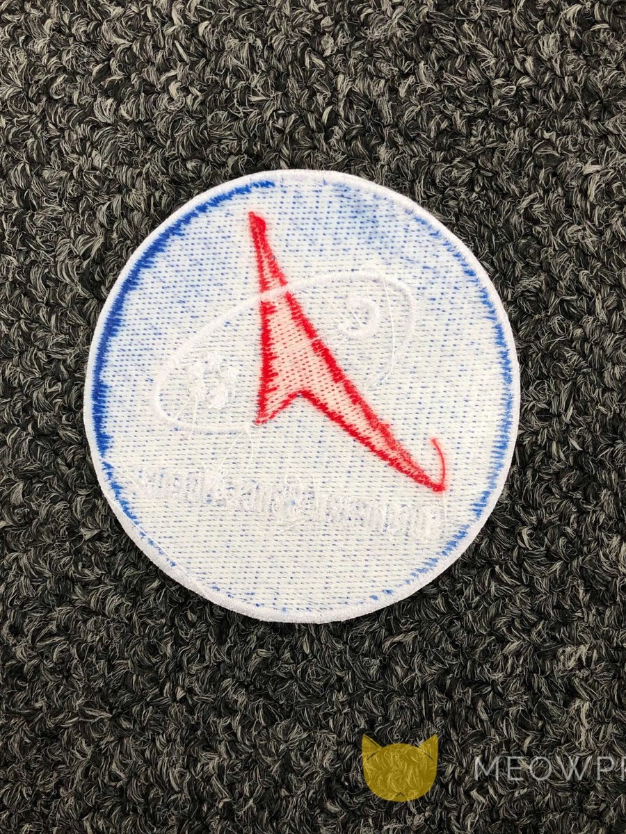 Meowprintsg's tweet photo. Custom embroidery patch for NTU's Space Agency club - circular blue patch, red arrow motif, crescent and stars, "Singapore Space Agency" in white thread.

See more: https://t.co/tJ4cDQBrns https://t.co/pER0xWtT05