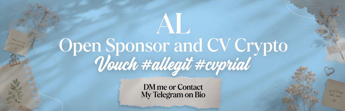 prialreborn's tweet photo. Help RT 🫶🏻
Alohaa~ #allegit 🌸🌼

Aku Open Sponsor di telegram & CV Crypto  🤩💸

Post Tele start prize 5k + fee 2k

Layanan promosi: 
- Boost post 
- Reply/komen, tag
- Tambah followers sosmed Twitter/X, Instagram, Tiktok, Youtube, Telegram, Discord, Shopee, dIl
- Dan masih banyak lagi~

💌 Contact: https://t.co/6jzGJFtarR or DM ME
🌷 CH GA: https://t.co/eWtglLSLAs
🌸 CV Vouch: https://t.co/OnKz6dGeww
#zonauang #zonaba #web3 #affiliate #kol